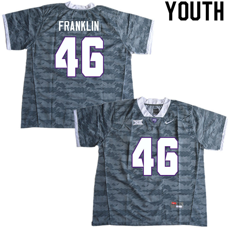 Youth #46 Michael Franklin TCU Horned Frogs College Football Jerseys Sale-Gray